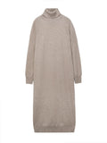 Turtleneck Maxi Dress_Beige