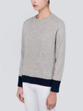 Classic Crew Neck Sweater_CB_Light Grey/Navy