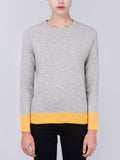 Classic Crew Neck Sweater_CB_Light Grey/Yellow