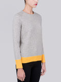 Classic Crew Neck Sweater_CB_Light Grey/Yellow