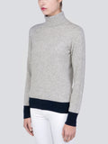 Turtleneck Slimfit Sweater_CB_Light Grey/Navy