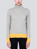 Turtleneck Slimfit Sweater_CB_Light Grey/Yellow