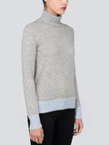 Turtleneck Slimfit Sweater_CB_Light Grey/Baby Blue