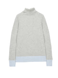 Turtleneck Slimfit Sweater_CB_Light Grey/Baby Blue