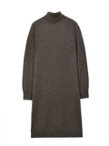 Turtleneck Slimfit Dress_Cocoa Brown