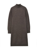 Turtleneck Slimfit Dress_Cocoa Brown