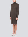 Turtleneck Slimfit Dress_Cocoa Brown