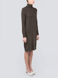 Turtleneck Slimfit Dress_Cocoa Brown