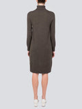 Turtleneck Slimfit Dress_Cocoa Brown