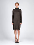 Turtleneck Slimfit Dress_Cocoa Brown