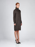 Turtleneck Slimfit Dress_Cocoa Brown