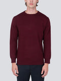 Men Crew Neck Sweater_Burgundy