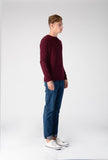 Men Crew Neck Sweater_Burgundy