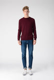 Men Crew Neck Sweater_Burgundy