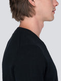 Men V Neck Sweater_Black