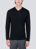 Men V Neck Sweater_Black