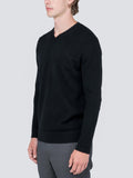 Men V Neck Sweater_Black