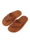 Men Suede with Leather Thong - PEANUTS/COGNAC