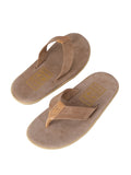 Men Suede with Leather Thong - TAUPE SUEDE/TAN