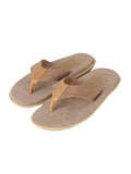 Men Suede with Leather Thong - TAUPE SUEDE/TAN