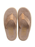 Men Suede with Leather Thong - TAUPE SUEDE/TAN