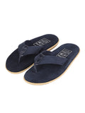 Men Suede with Leather Thong - NAVY/NAVY