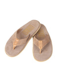 Men Suede with Leather Thong - TAUPE SUEDE/TAN