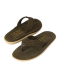 Men Suede with Leather Thong - ARMY GREEN/OLIVE