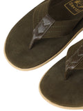 Men Suede with Leather Thong - ARMY GREEN/OLIVE