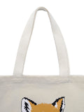 FOX HEAD TOTE BAG_ECRU