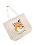 FOX HEAD TOTE BAG_ECRU